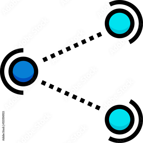 Network Connection Nodes Link Points Data Vector Icon