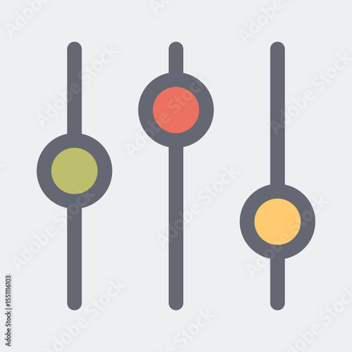 Audio Mixer Settings Control Panel Equalizer Icon Vector