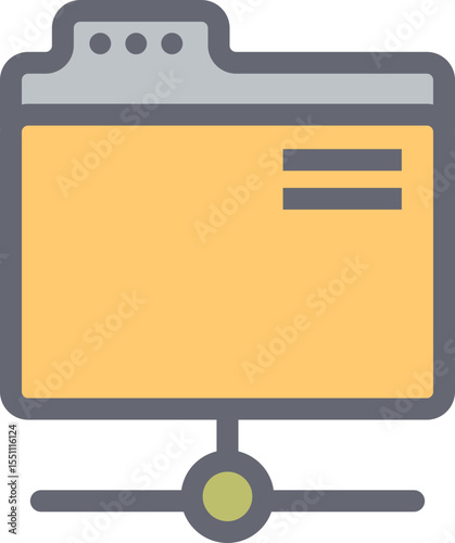 Network Folder Shared Directory File Server Icon Vector