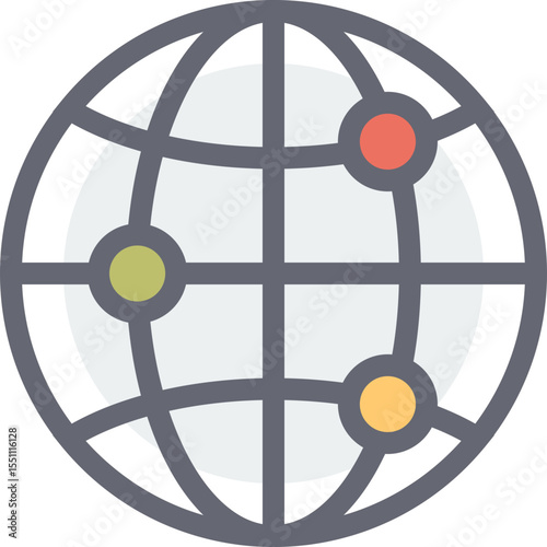 Global Network World Wide Web Internet Connection Icon Vector