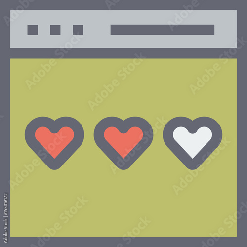 Website Favorites Love Hearts Browser Bookmarks Icon Vector