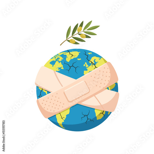 Healing Our Planet Earth Repair Illustration