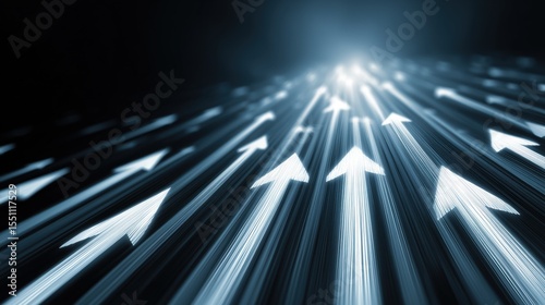 Dynamic Blue Arrow Streams: Business Growth & Success Visual