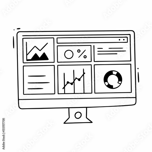E-Commerce Analytics Dashboard Vector Showing Conversion Rate, Traffic, and Sales Metrics