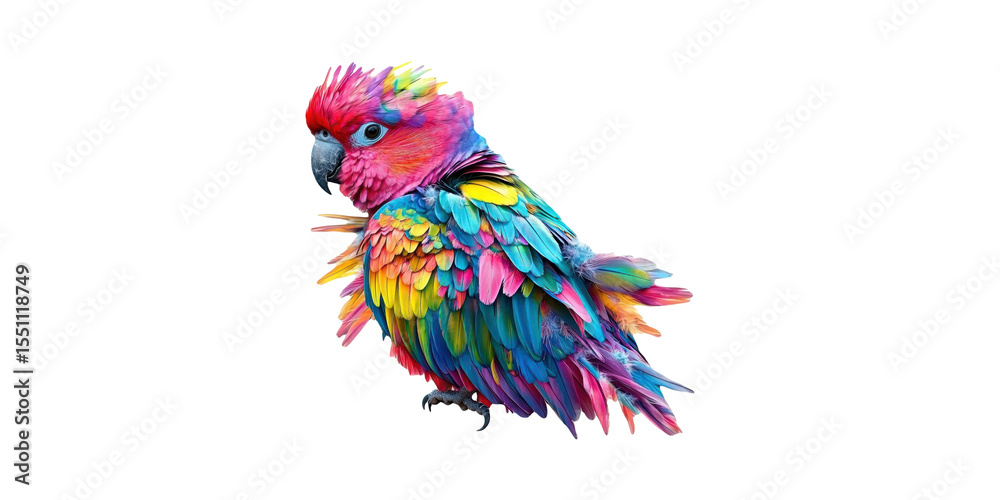 Fototapeta premium Vibrant Multicolored Parrot. Exotic Bird Symbolizing Diversity And Nature'S Beauty Isolated On Transparent Background