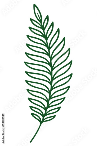 fern lineart green 