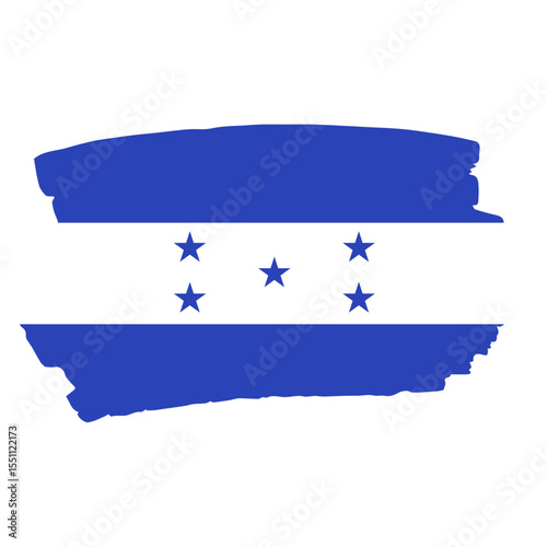 Honduras flag design with blue stripes and five stars on a white background.