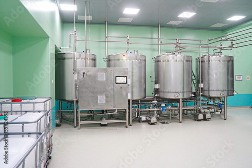 An automated line for the production of liquid cosmetic products.