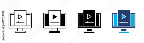 Video icon sheet multiple style collection