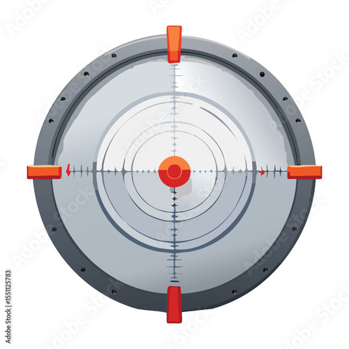 Digital Crosshair Icon for Combat, Shooting, and Tactical Display Interfaces

