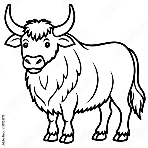 Abstract Yak Line Drawing Vector