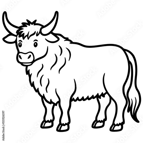 Abstract Yak Line Drawing Vector