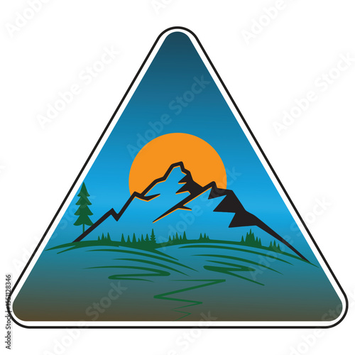 mountain landscape sign vector