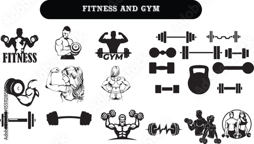 fitness and gym vector