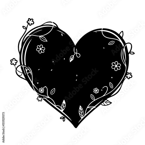 heart with floral ornament