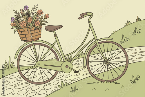 vintage bicycle vector illustration