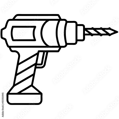 drill line art vector silhouette 