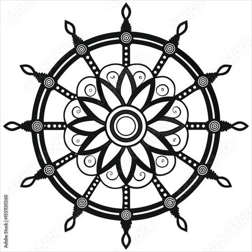 Black and white mandala vector. mandala  