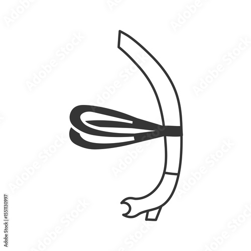 Snorkel Doodle Icon. Diving equipment and scuba gear symbol. Hand drawn vector illustration in outline style