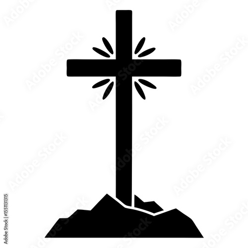 resurrection cross vector silhouette 