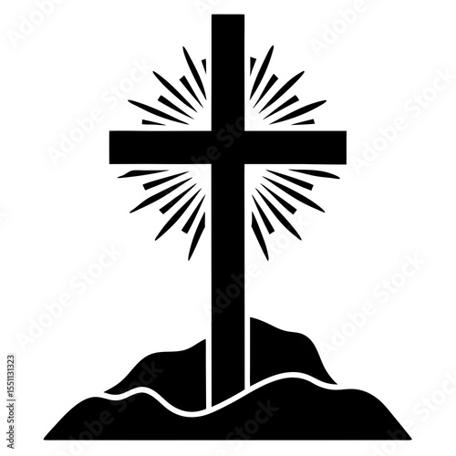 resurrection cross vector silhouette 