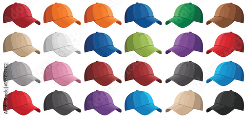 Variety of Colorful Baseball Caps