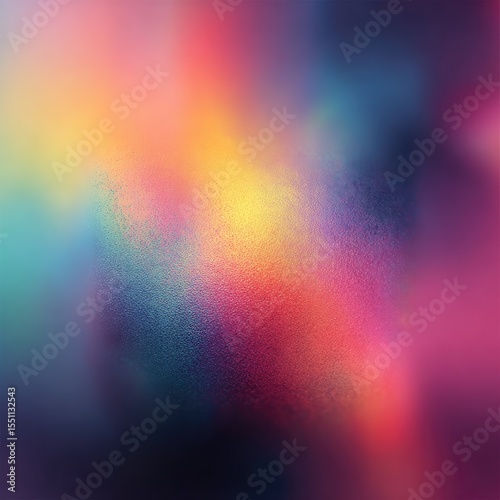 Abstract swirling nebula of vibrant pink, orange, yellow, teal, and purple hues, blurred and textured for a dreamy, ethereal effect
