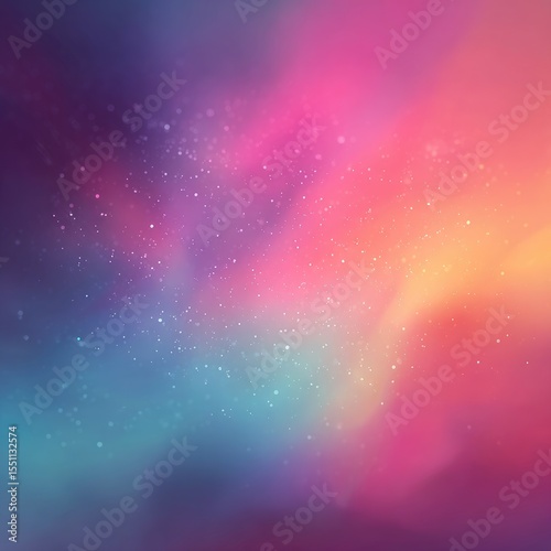 Abstract pastel nebula with scattered sparkles, blending pink, purple, blue and orange hues in a dreamy, soft focus