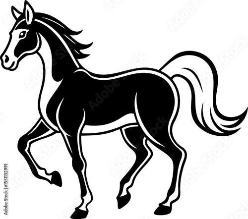 black horse vector illustration