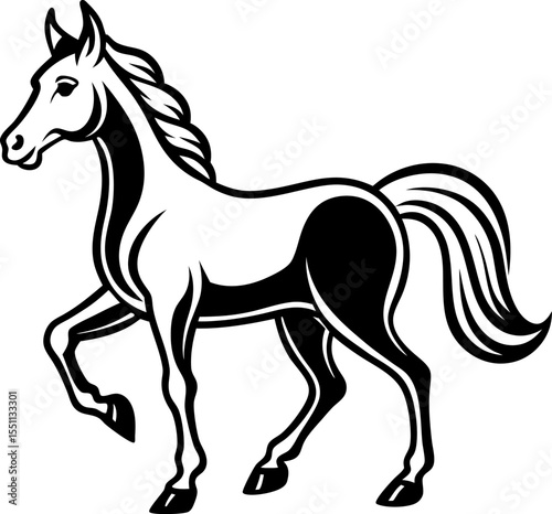 black horse vector illustration