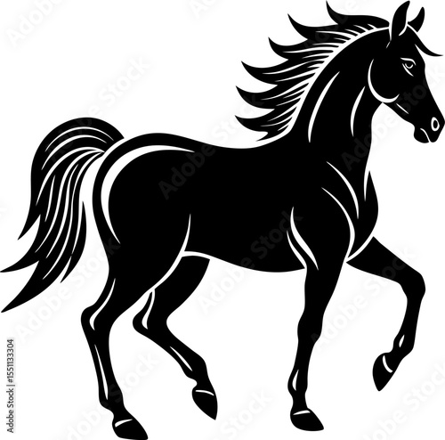 black horse vector illustration