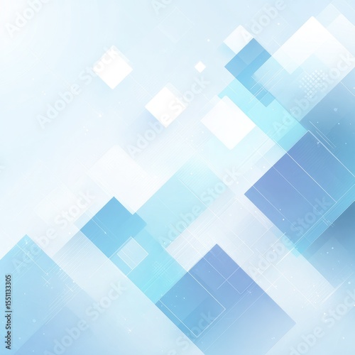 Abstract geometric design featuring soft blue and white rhombus shapes, creating a dynamic, airy, and modern feel