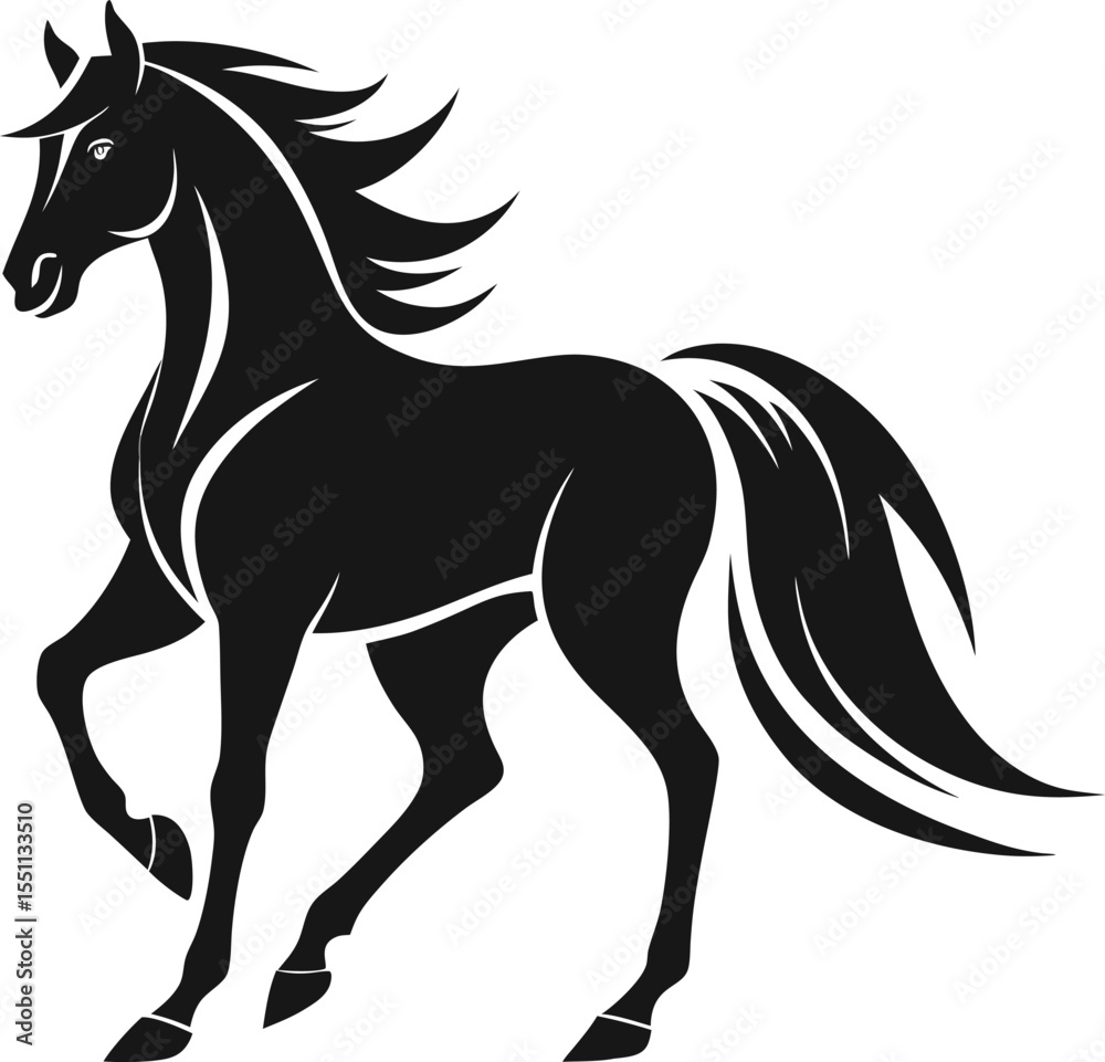 Obraz premium black horse vector illustration
