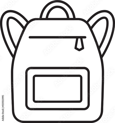Backpack Outline Icon Vector Line Art Illustration
