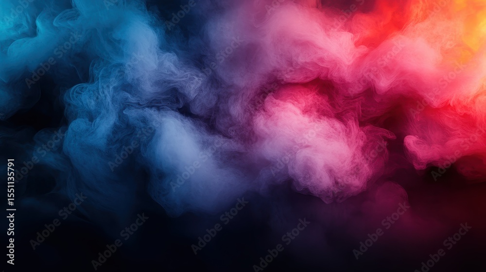 Obraz premium An abstract swirl of colorful smoke fills the background, creating a dynamic and vibrant visual that evokes creativity and emotional expression, ideal for artistic projects.
