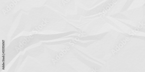 Abstract wrinkled creased crumple ragged parchment empty wrinkle cardboard blank ripped surface wrinkle old paper white crumple texture background.	