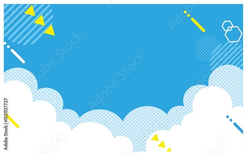 ポップな夏空の背景イラスト素材