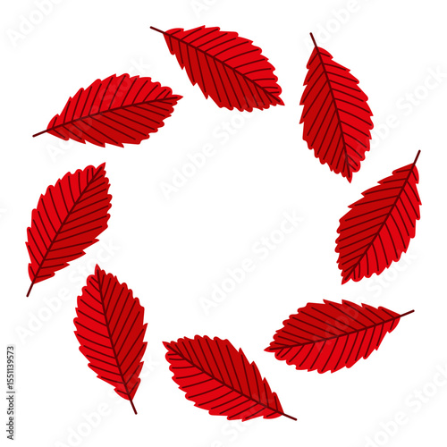 Minimal Wreath of Bold Red Autumn Leaves