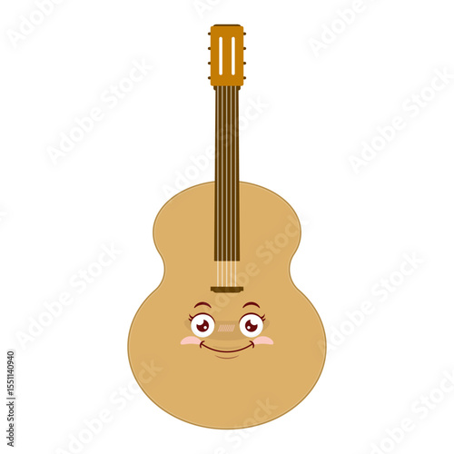 guitar smile face cartoon cute