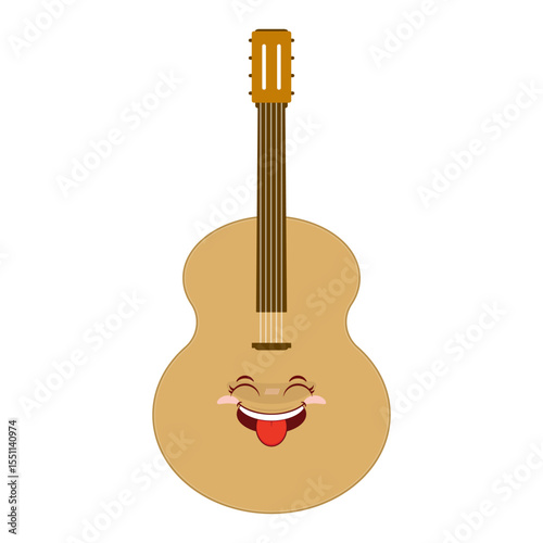 guitar playful face cartoon cute