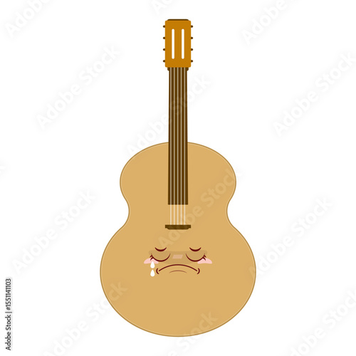 guitar crying face cartoon cute