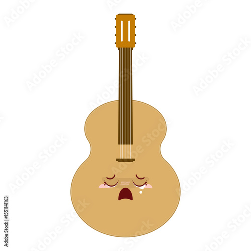 guitar crying face cartoon cute