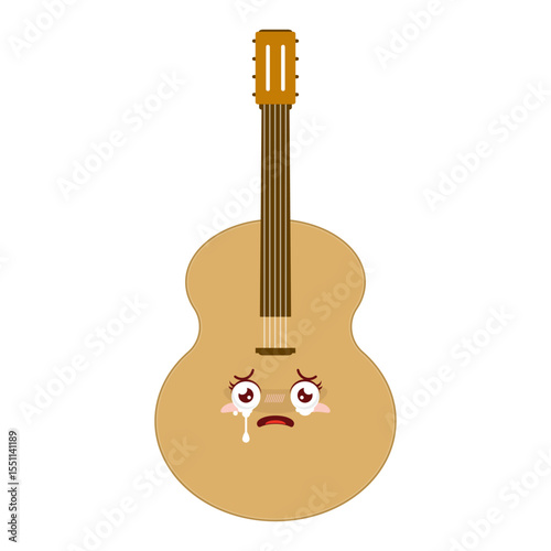 guitar scared face cartoon cute