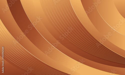 Abstract bronze luxury curve background with gold accents. Elegant wallpaper design for templates, banners, covers, sales, business, events, awards, websites, pages, and more