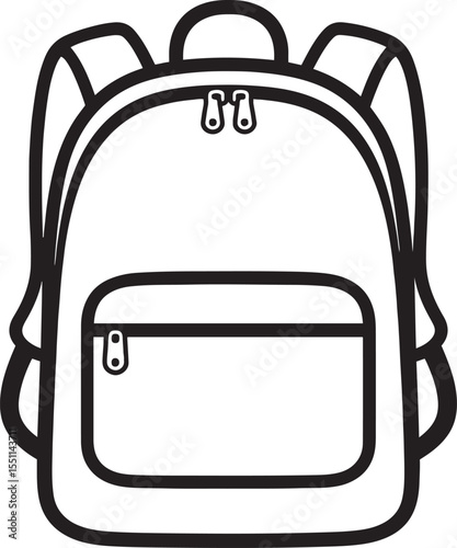 Backpack Line Icon Vector Outline Drawing Simple