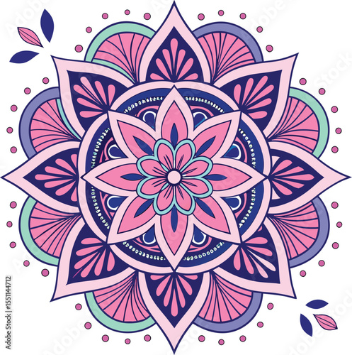 Colorful Psychedelic Mandala Art Design