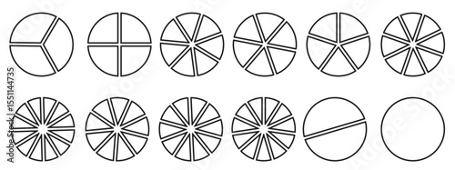 12 circles segments vector