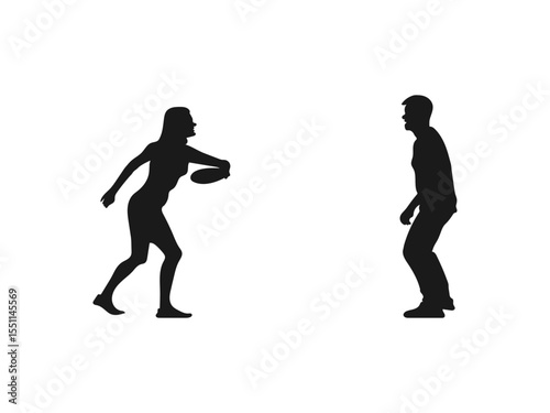 Disc Golf player silhouette vector. A set of disc golf player silhouettes. Frisbee Players Silhouette, Ultimate Frisbee Silhouette.