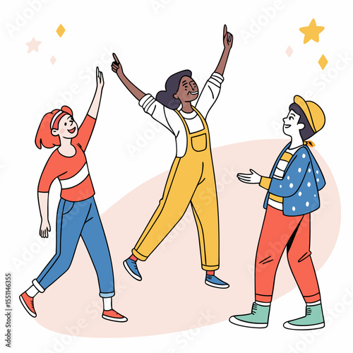 Diverse group celebrating achievement, fostering unity, and spreading positivity