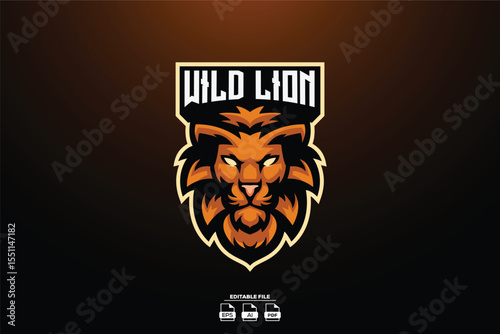 Lion Mascot Esport Logo Design